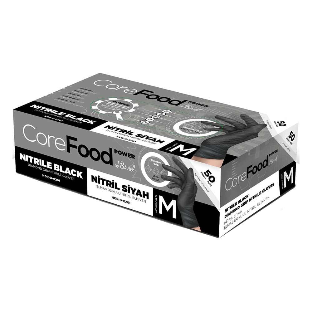 Bimel İş Eldiveni Corefood Siyah Extra Kalın - 9