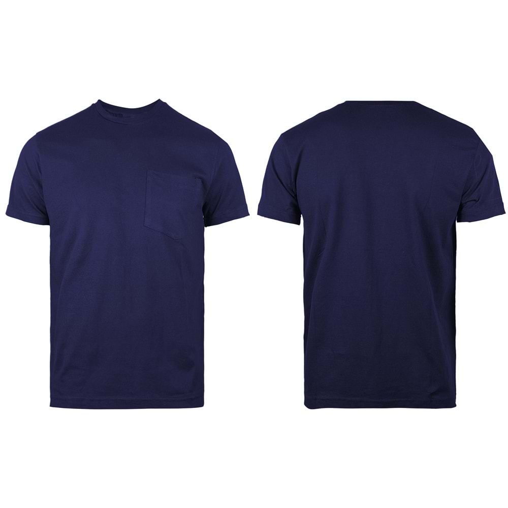 T-shirt TBK01 Bisiklet Yaka Kısa Kol - Lacivert - M