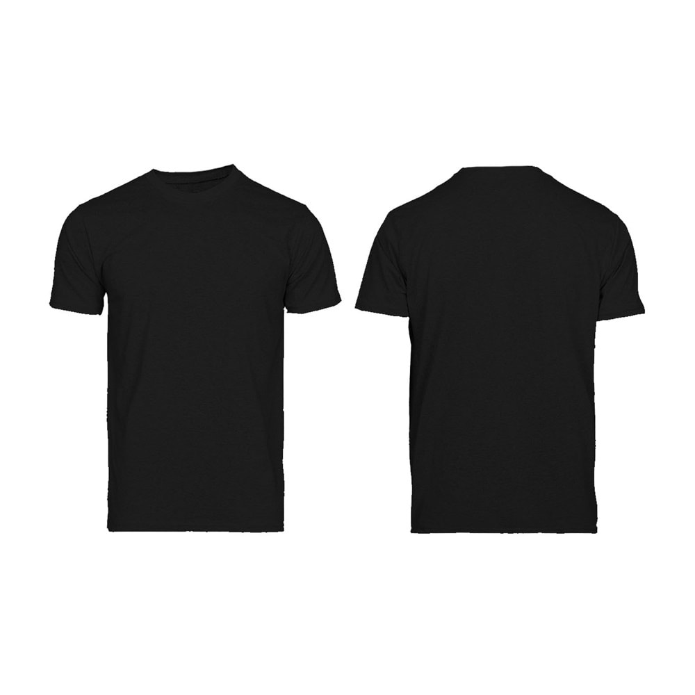T-shirt TBK02 Bisiklet Yaka Kısa Kol - Siyah - L