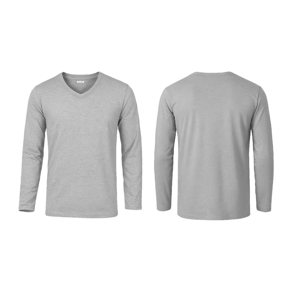 T-shirt TVU01 V Yaka Uzun Kol - Lacivert - S