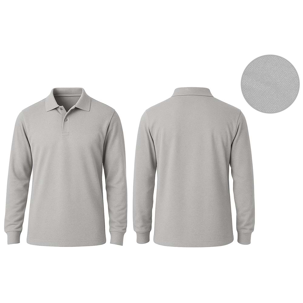 T-shirt TPU10 Polo Yaka Uzun Kol - Lacivert - M