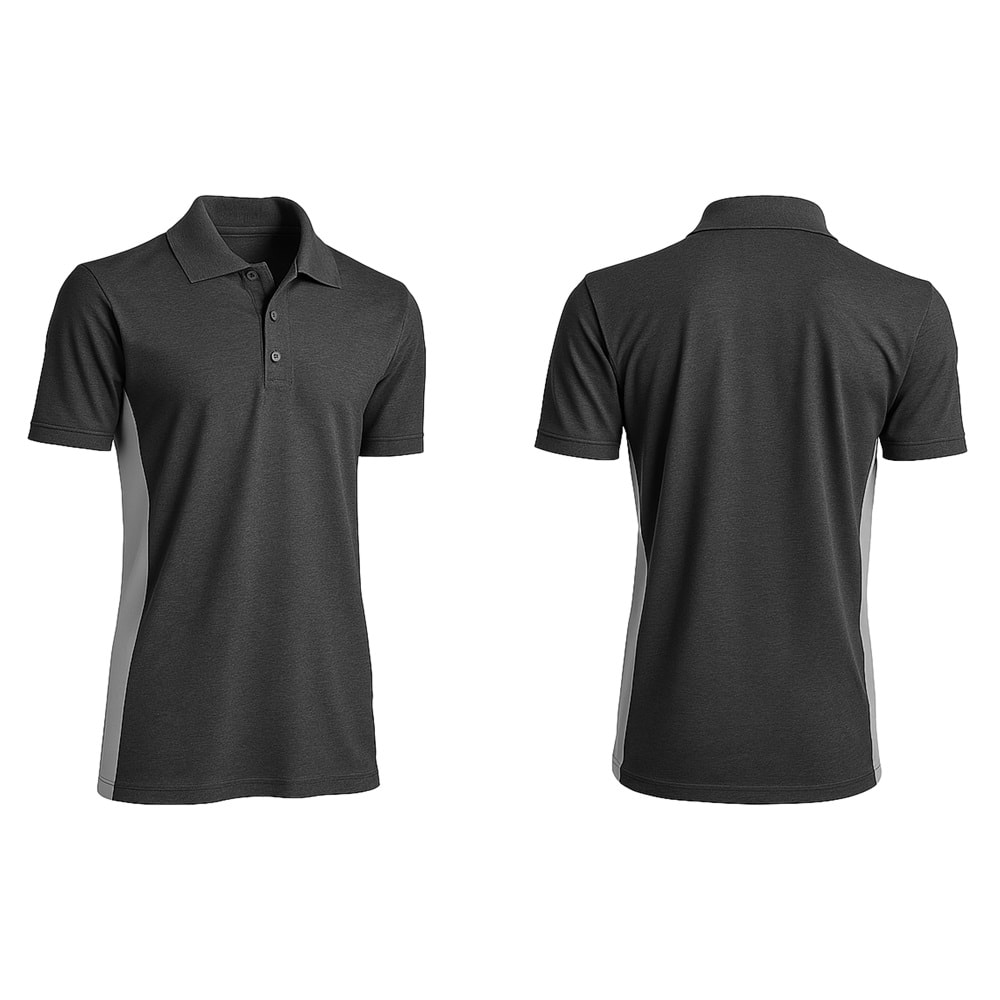 T-shirt TPK02-01 Polo Yaka Kısa Kol - Antrasit-Neon Sarı - L