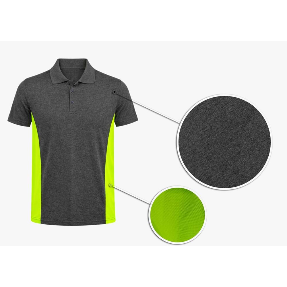 T-shirt TPK02-01 Polo Yaka Kısa Kol - Antrasit-Bej - L