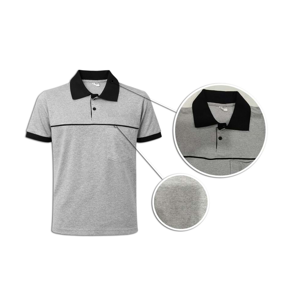 T-shirt TPK10-01 Polo Yaka Kısa Kol - Grimelanj - L
