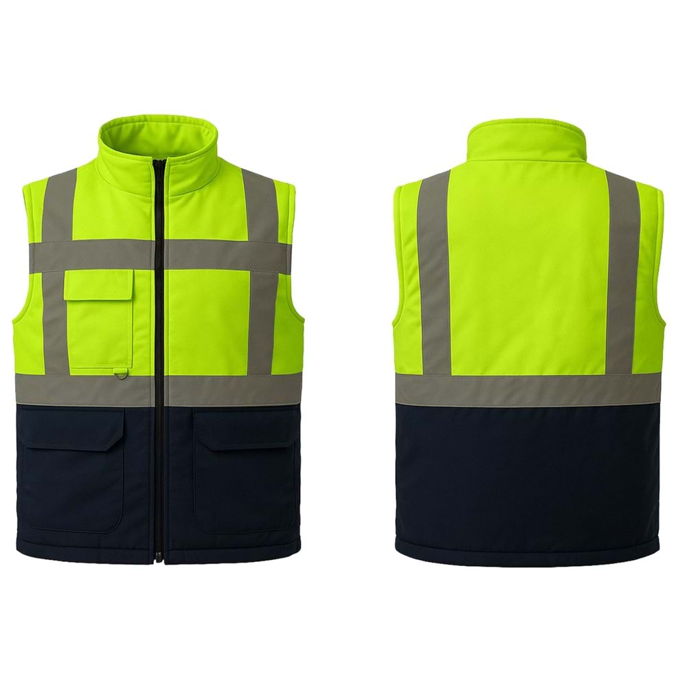 Yelek YET49 - Neon Sarı-Lacivert - M