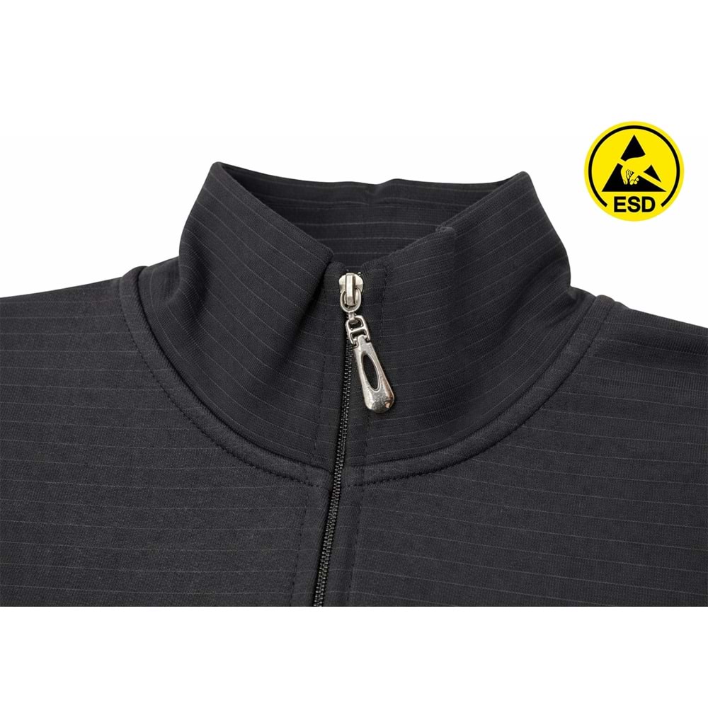 Sweatshirt SPU64-01 Polo Yaka ESD - Siyah - S