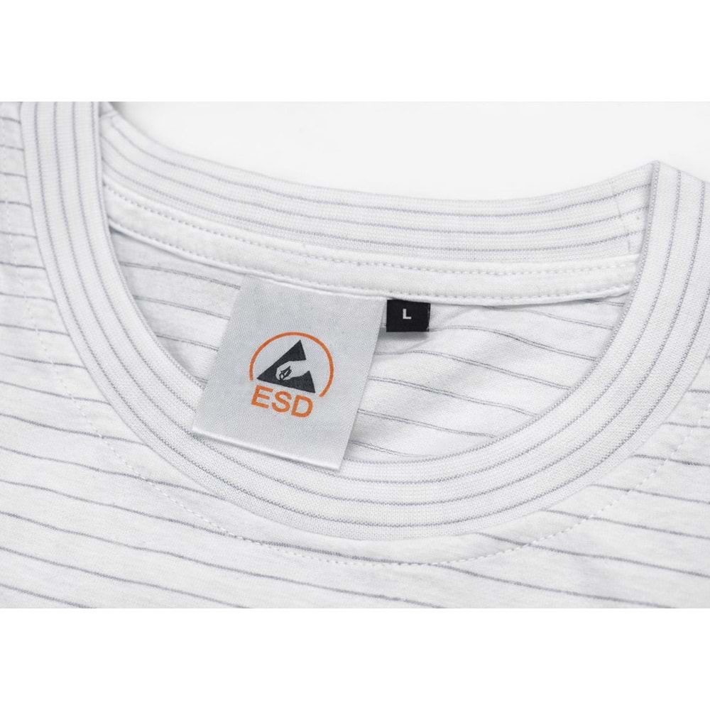 T-shirt TBK60-01 Bisiklet Yaka ESD - Beyaz - S