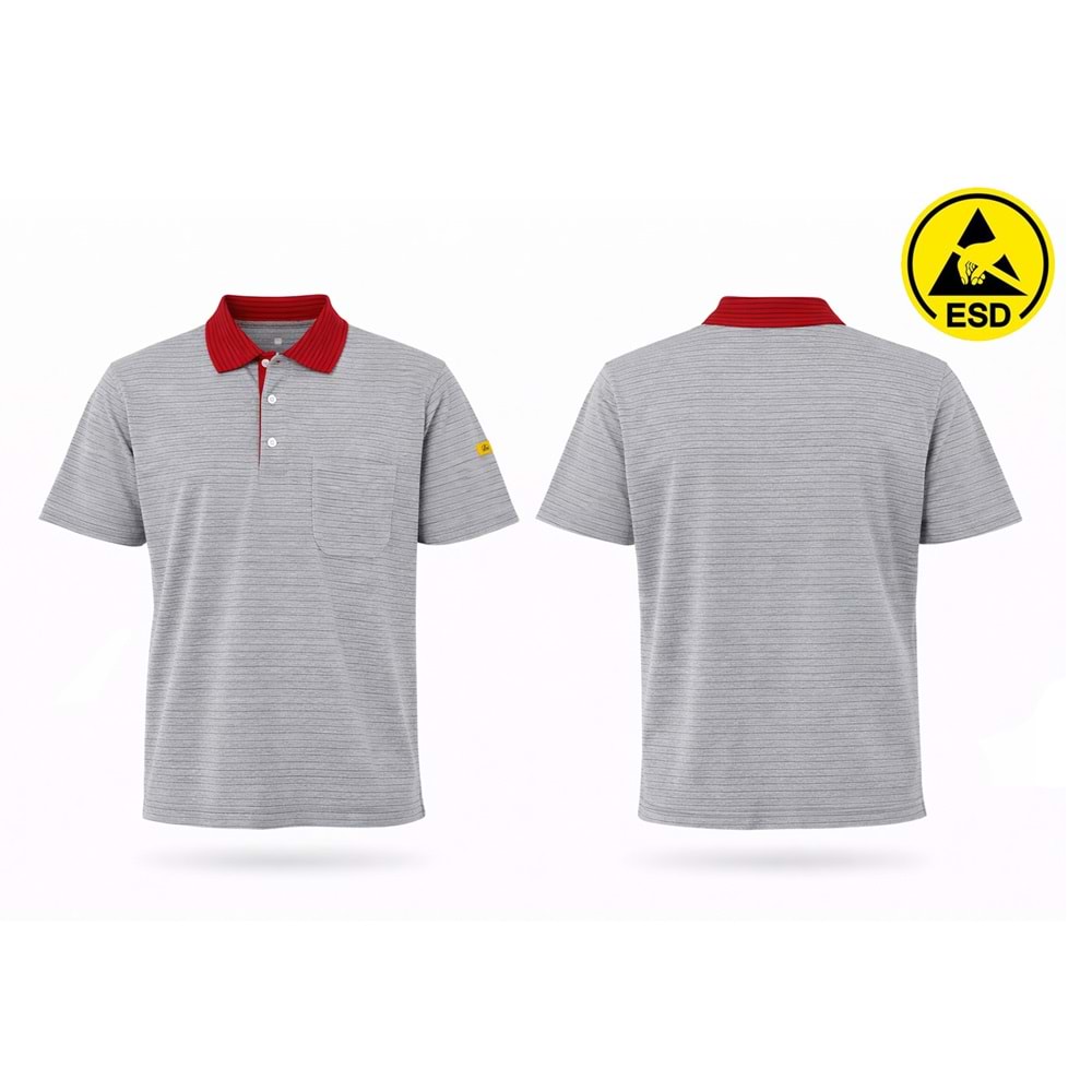 T-shirt TPK61-01 Polo Yaka ESD - Beyaz - M