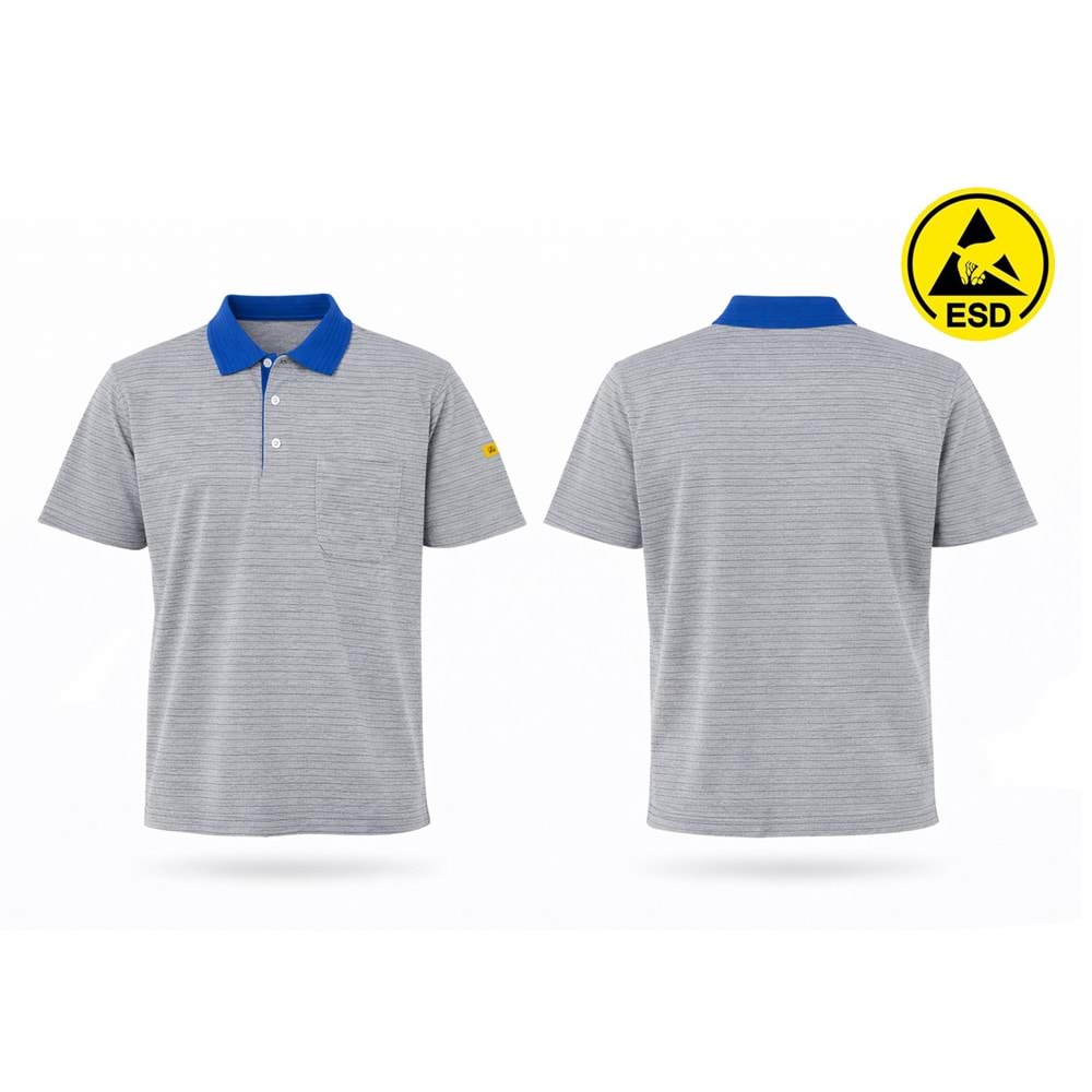 T-shirt TPK61-01 Polo Yaka ESD - Beyaz - M