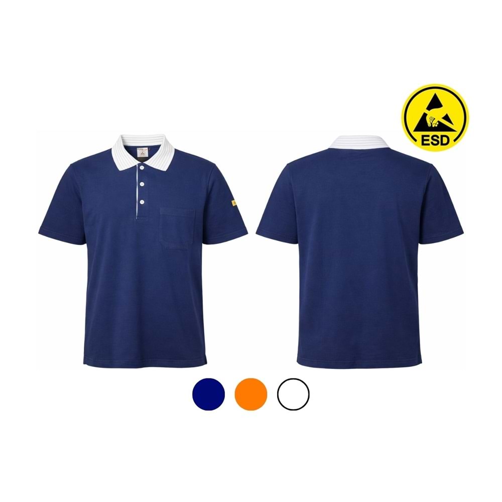 T-shirt TPK61-02 Polo Yaka ESD - Lacivert - L