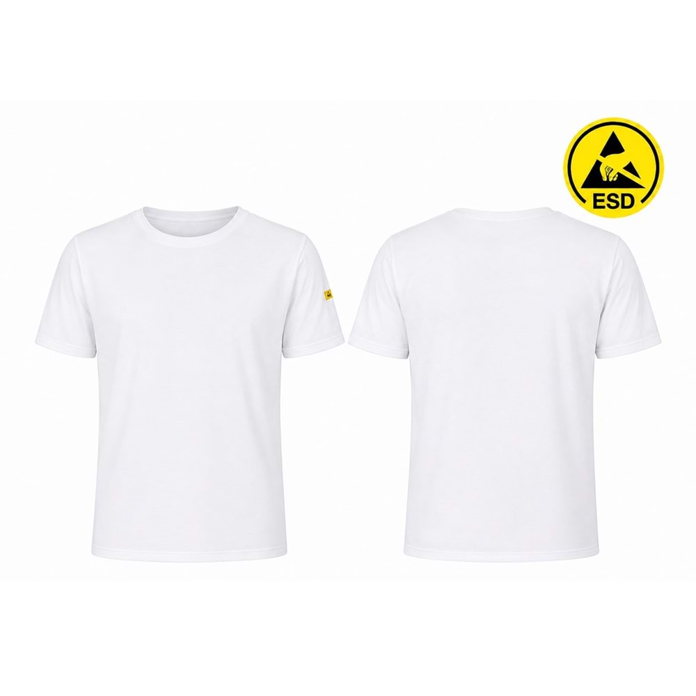 T-shirt TBK61-01 Bisiklet Yaka ESD - Beyaz - XXL