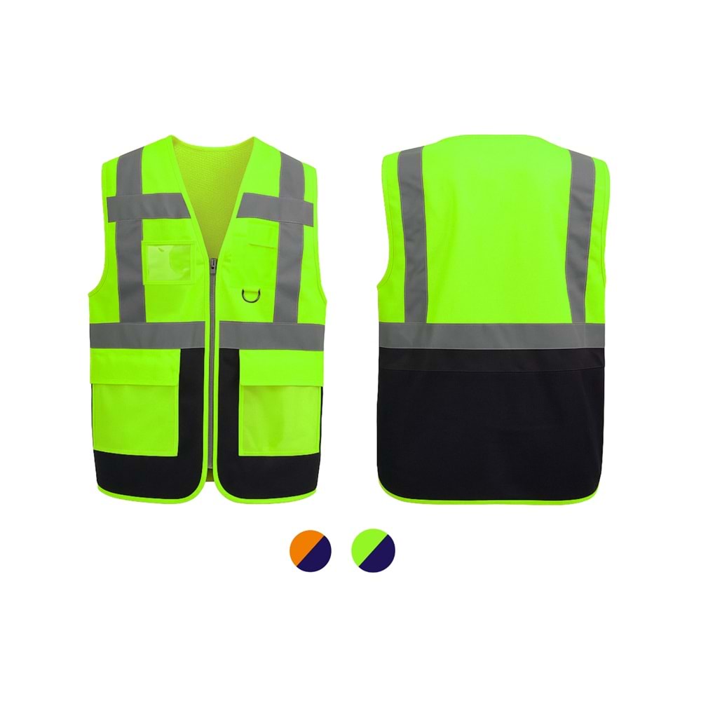 İkaz Yeleği IYM51-01 - Neon Sarı-Lacivert - XXS