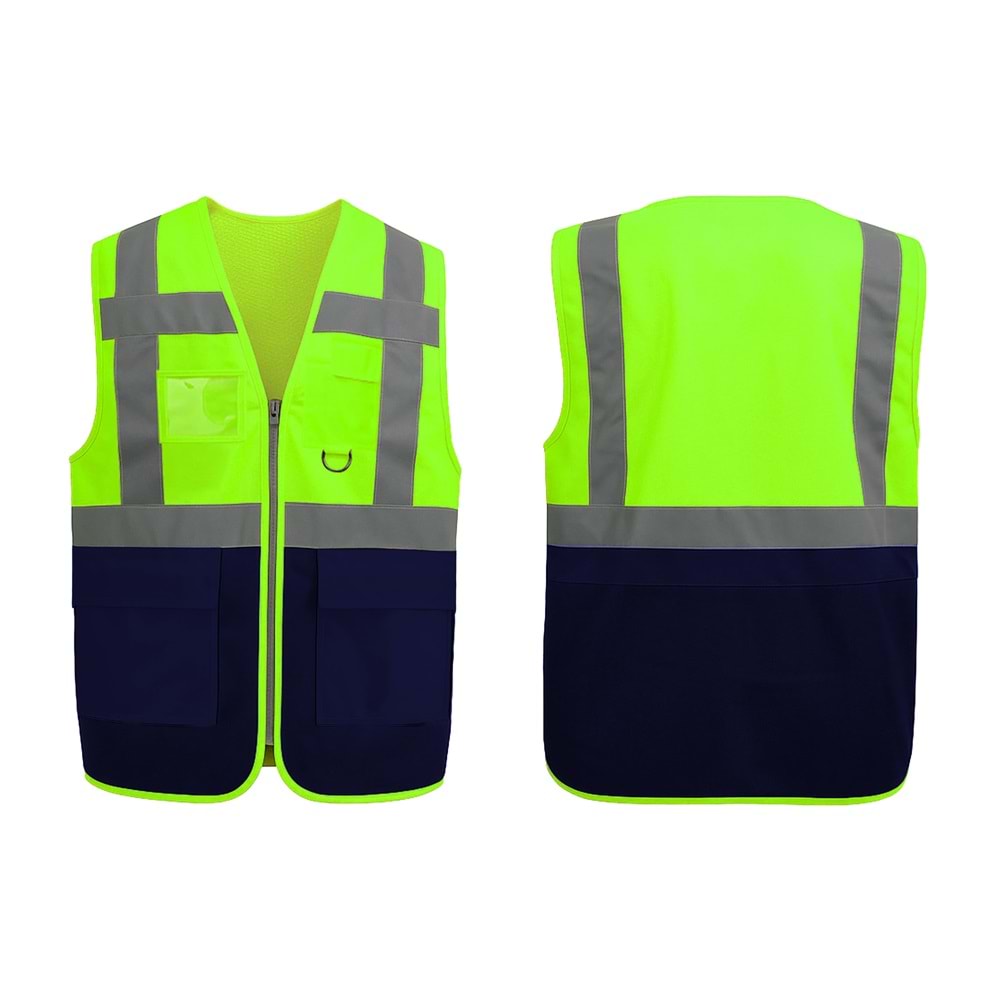 İkaz Yeleği IYM51-01 - Neon Sarı-Lacivert - XXS