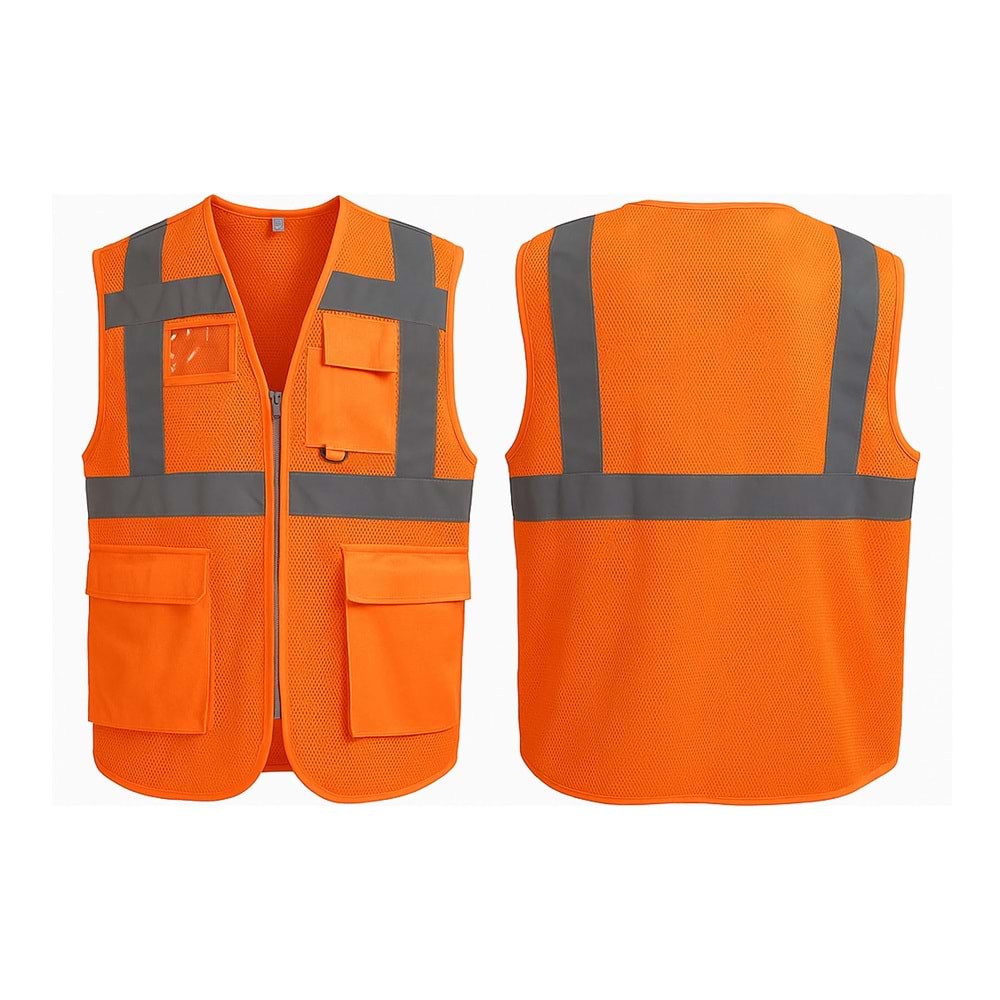 İkaz Yeleği IYM51-01 - Neon Turuncu - XXL