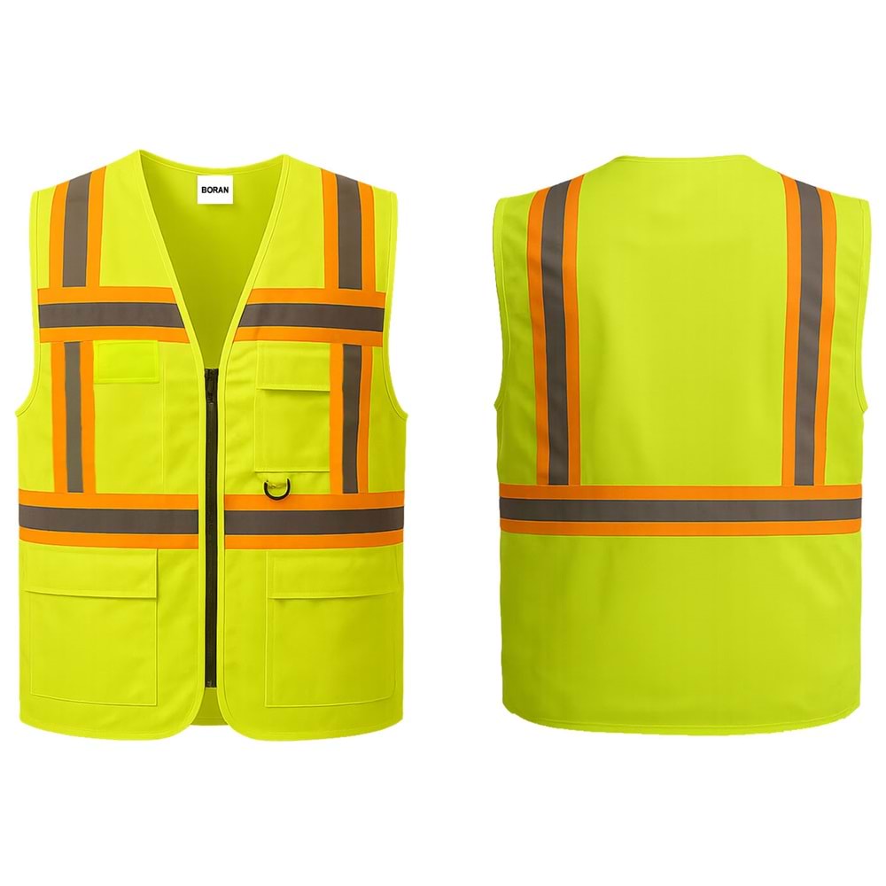 İkaz Yeleği IYM51-04 - Neon Sarı-Turuncu - XL