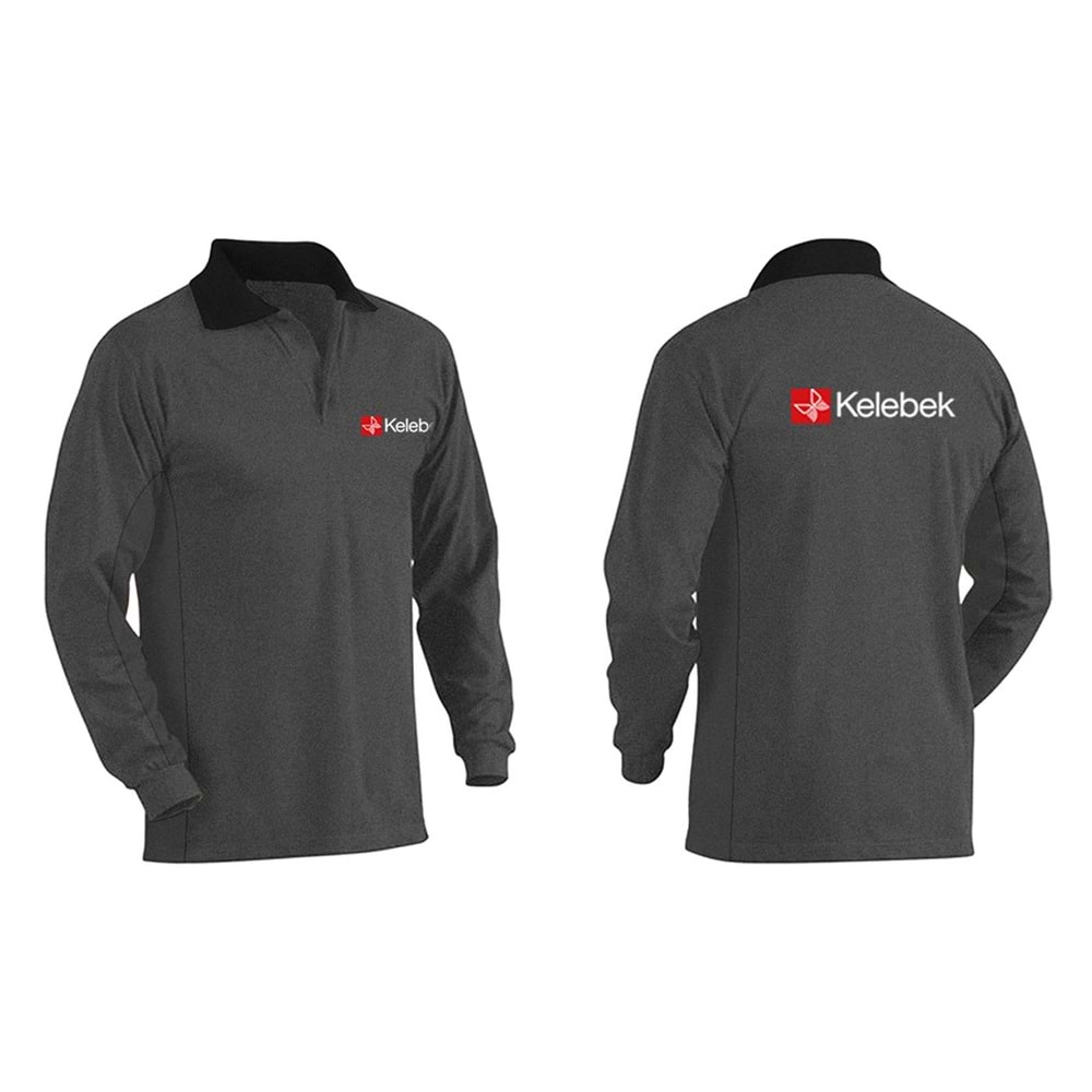 Kelebek Montör SweatShirt - 2 İplik - Polo Yaka - L