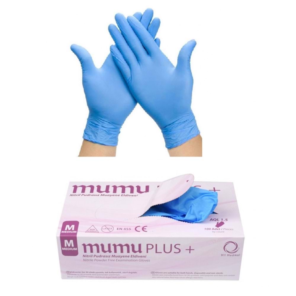 Mumu İş Eldiveni - Mavi Nitril Pudrasız - 8
