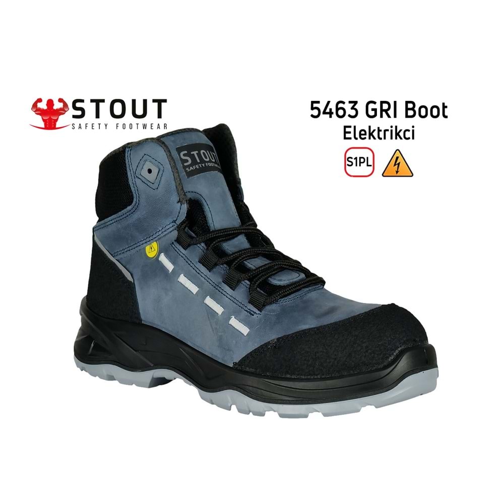 Stout İş Ayakkabısı Kompozit Burunlu EPL 5463 S3 GRİ - 42