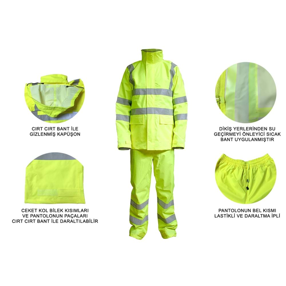 Probody Yağmurluk - Takım 300 D Oxford Neon Sarı - L