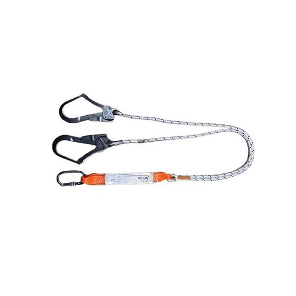 Vento Çift Kancalı Şok Emicili Statik Halatlı Lanyard