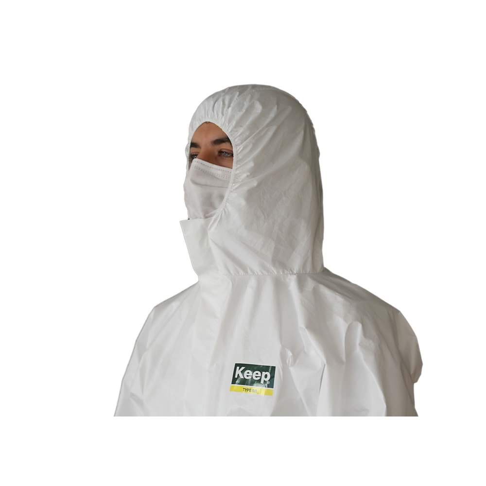 Keep Tek Kullanımlık Laminasyonlu Tulum Beyaz - XL