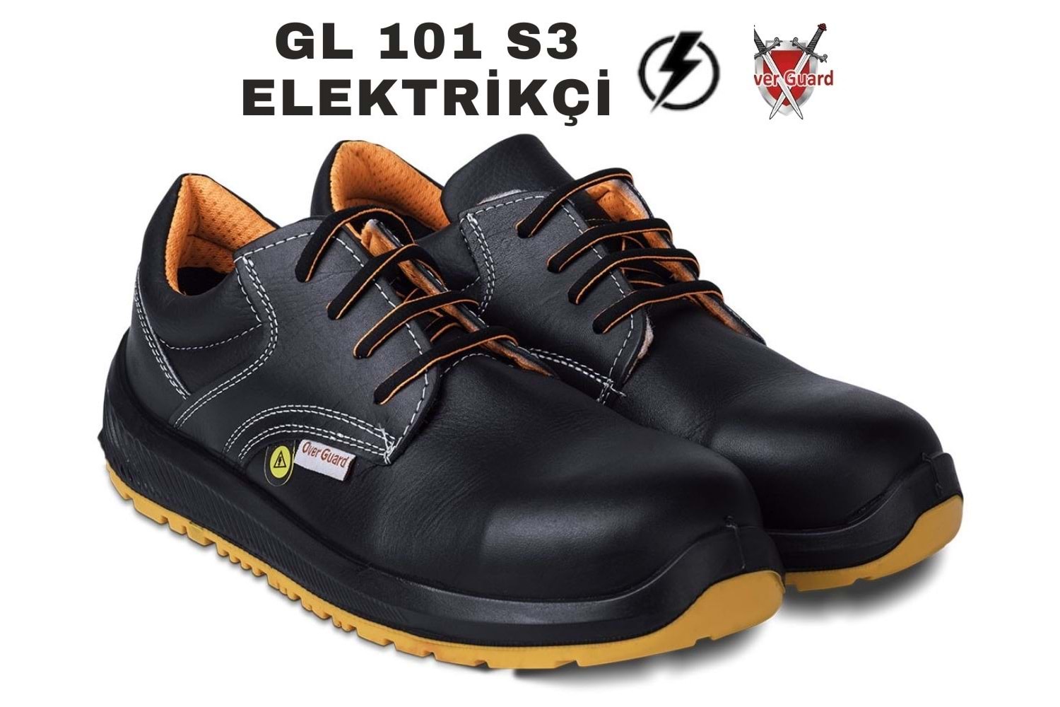 Overguard İş Ayakkabısı Kompozit Burunlu Cilt Deri - GL-101 S3 Elektrikçi - 44