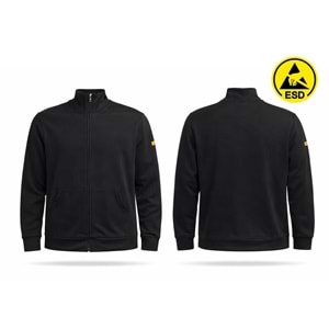 Sweatshirt SPU64-01 Polo Yaka ESD - Siyah - S