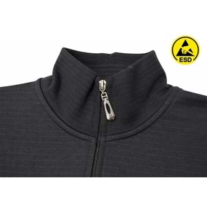 Sweatshirt SPU64-01 Polo Yaka ESD - Siyah - S