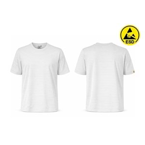 T-shirt TBK60-01 Bisiklet Yaka ESD - Beyaz - S
