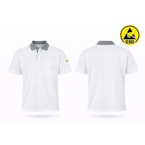 T-shirt TPK61-05 Polo Yaka ESD - Beyaz - L