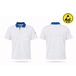 T-shirt TPK61-05 Polo Yaka ESD - Beyaz - L