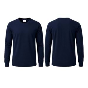 T-shirt TBU01 Bisiklet Yaka Uzun Kol - Lacivert - S