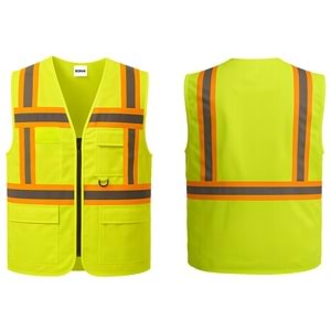 İkaz Yeleği IYM51-04 - Neon Sarı-Turuncu - XL