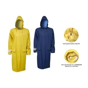 Probody Yağmurluk - Pardesü Semi Pu - Mavi - XXL