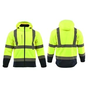 Mont Sara HI-VIZ Drogowiec Softshell - Neon Turuncu-Lacivert - XL