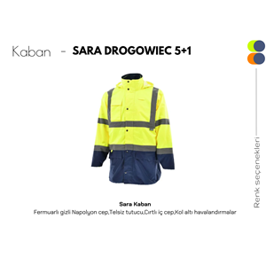 Kaban Sara Drogowiec 5+1 - Neon Turuncu-Lacivert - L