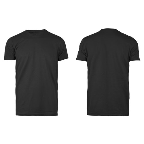 T-shirt - Bisiklet Yaka İki İplik Cepsiz Kısa Kol Siyah - TOB203