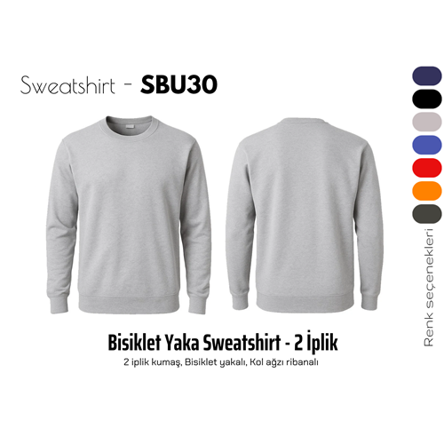 Sweatshirt SBU30 Bisiklet Yaka