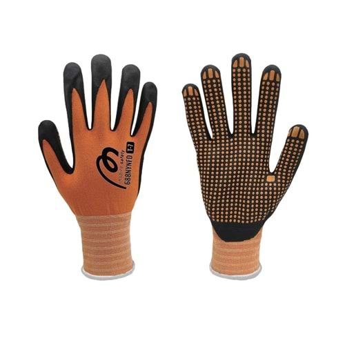 Marca İş Eldiveni - Köpük Nitril ve Dotlu Montaj 688NYNFDN Turuncu