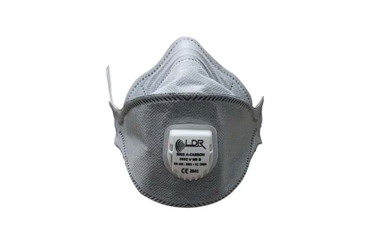 Ldr 5002 FFP2 V NR D-AC Ventilli Maske Gri Karbonlu