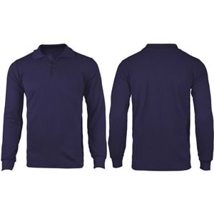 T-shirt TPU10 Polo Yaka Uzun Kol - Lacivert - M
