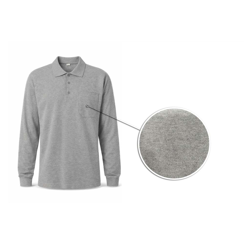 T-shirt TPU10 Polo Yaka Uzun Kol - Lacivert - M