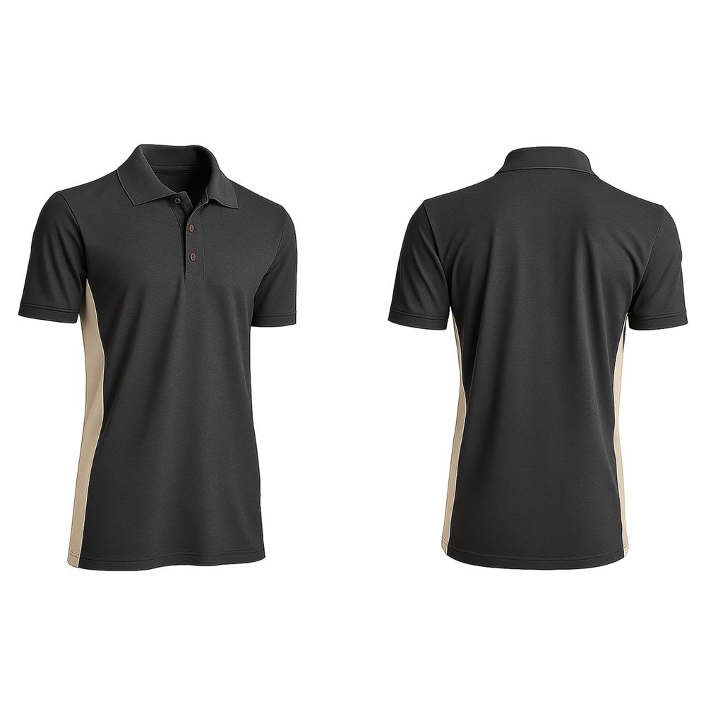 T-shirt TPK02-01 Polo Yaka Kısa Kol - Antrasit-Bej - L