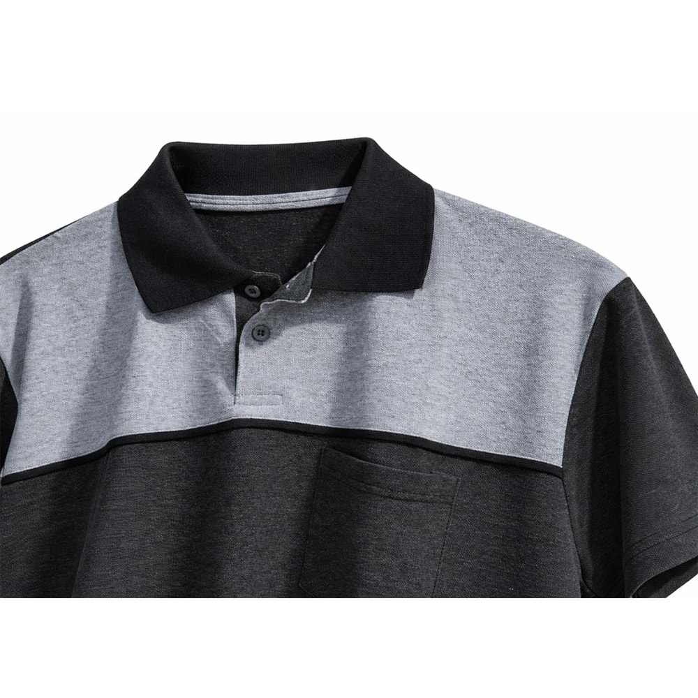 T-shirt TPK10-02 Polo Yaka Kısa Kol - Füme - L