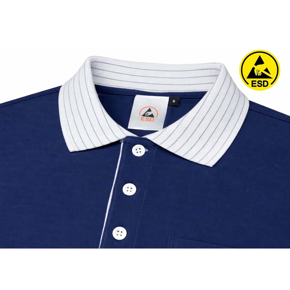 T-shirt TPK61-01 Polo Yaka ESD - Beyaz - S