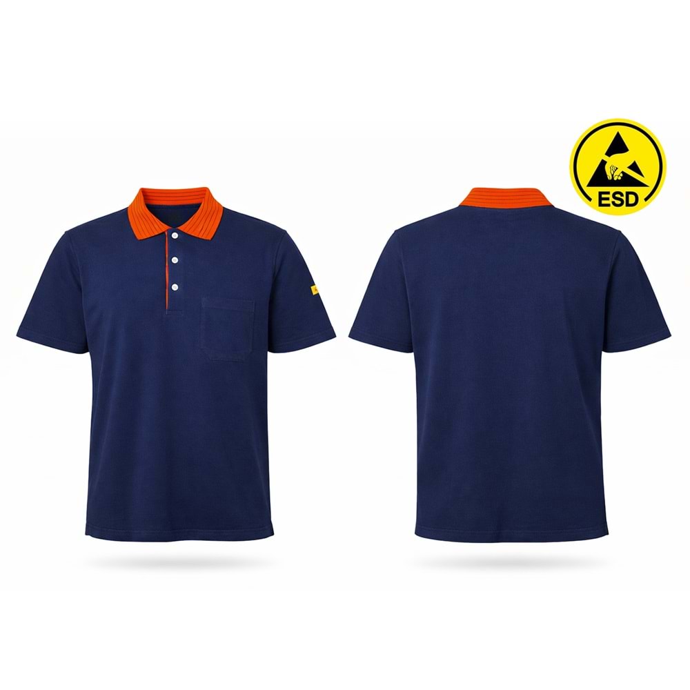 T-shirt TPK61-02 Polo Yaka ESD - Lacivert - L