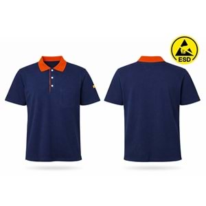 T-shirt TPK61-02 Polo Yaka ESD - Lacivert - L