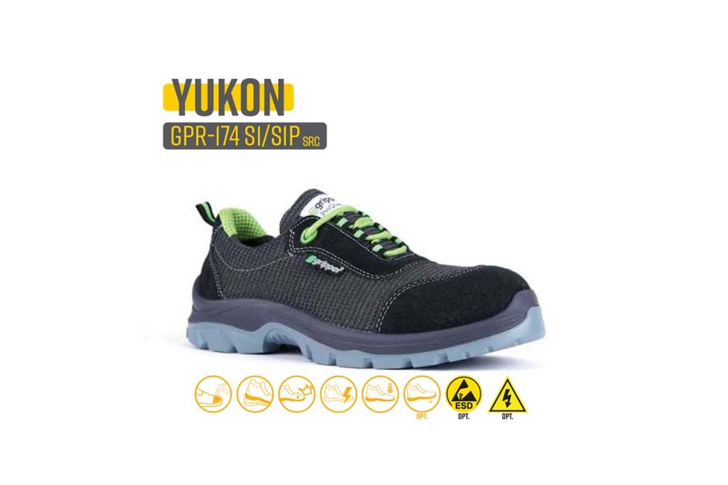 Gripper İş Ayakkabısı - Yukon Gpr-174 S1 Black-Green